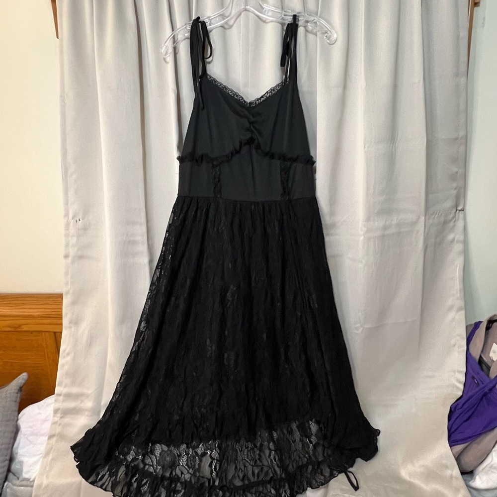 Women's Scarlet Darkness Lace Spagetti Strap Lined Gothic Style Dress - Picture 7 of 14